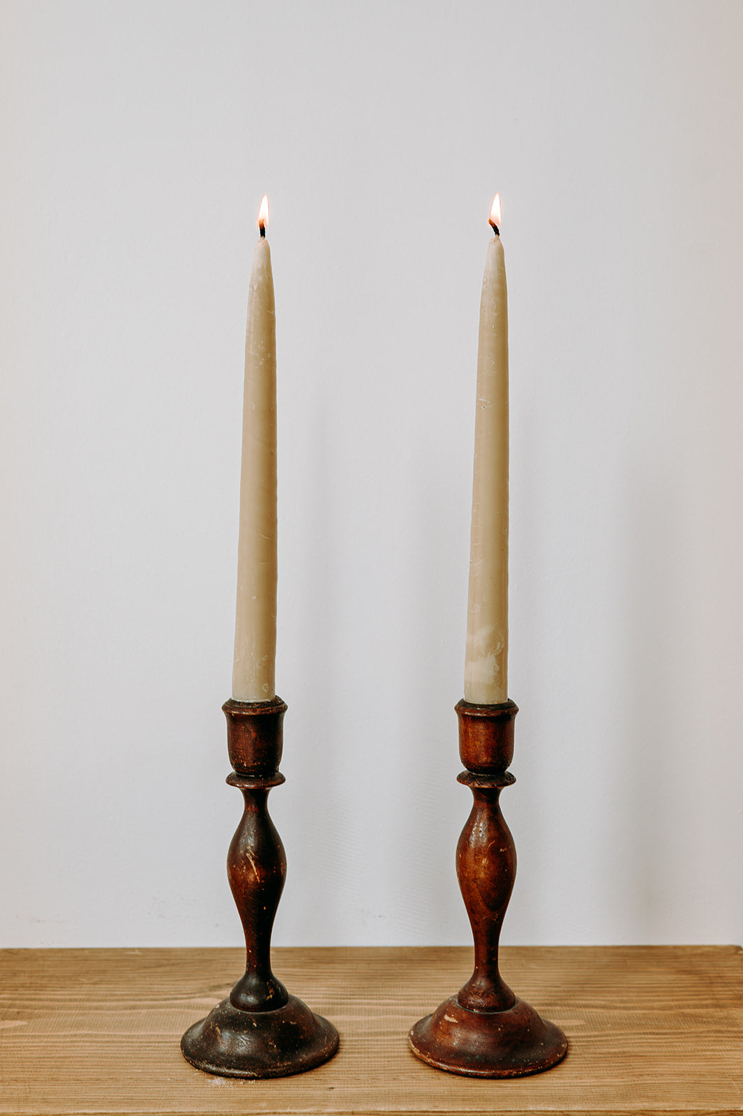 Box of 6 pairs of Hand-Dipped Beeswax Candles (24cm)