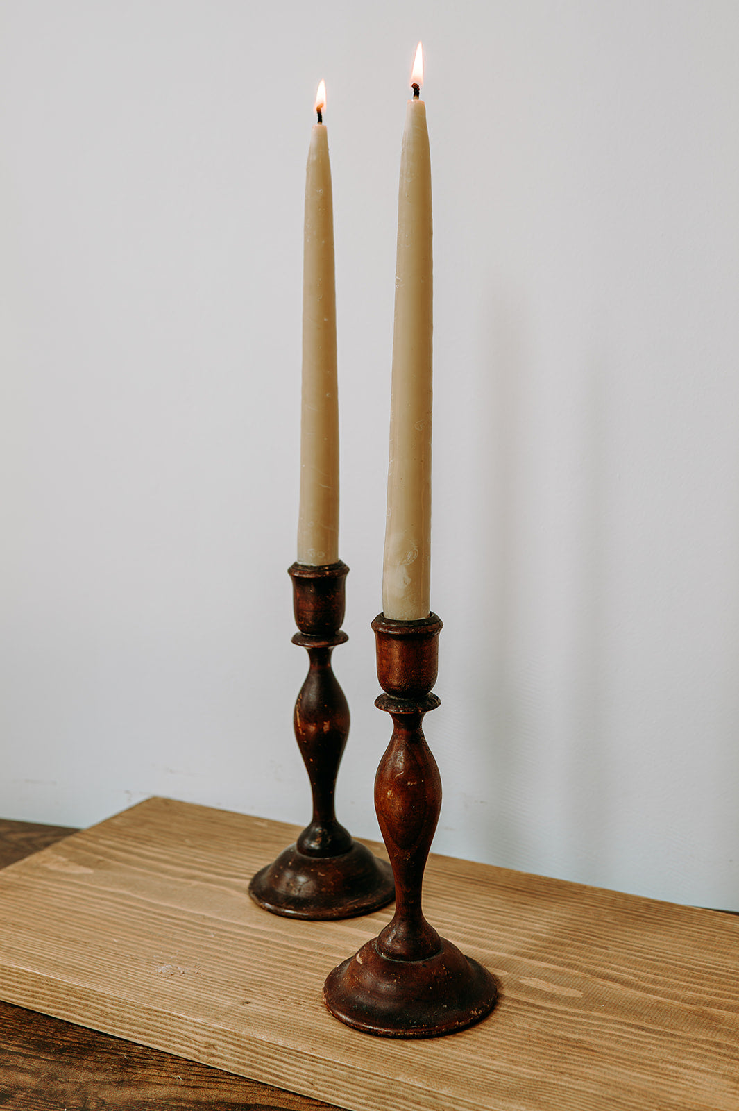 Pair of 24cm Hand-Dipped Beeswax Candles