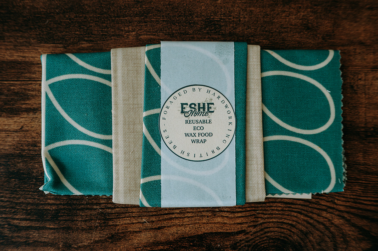 Beeswax Food Wrap | 3 Pieces | Deep Duck Egg