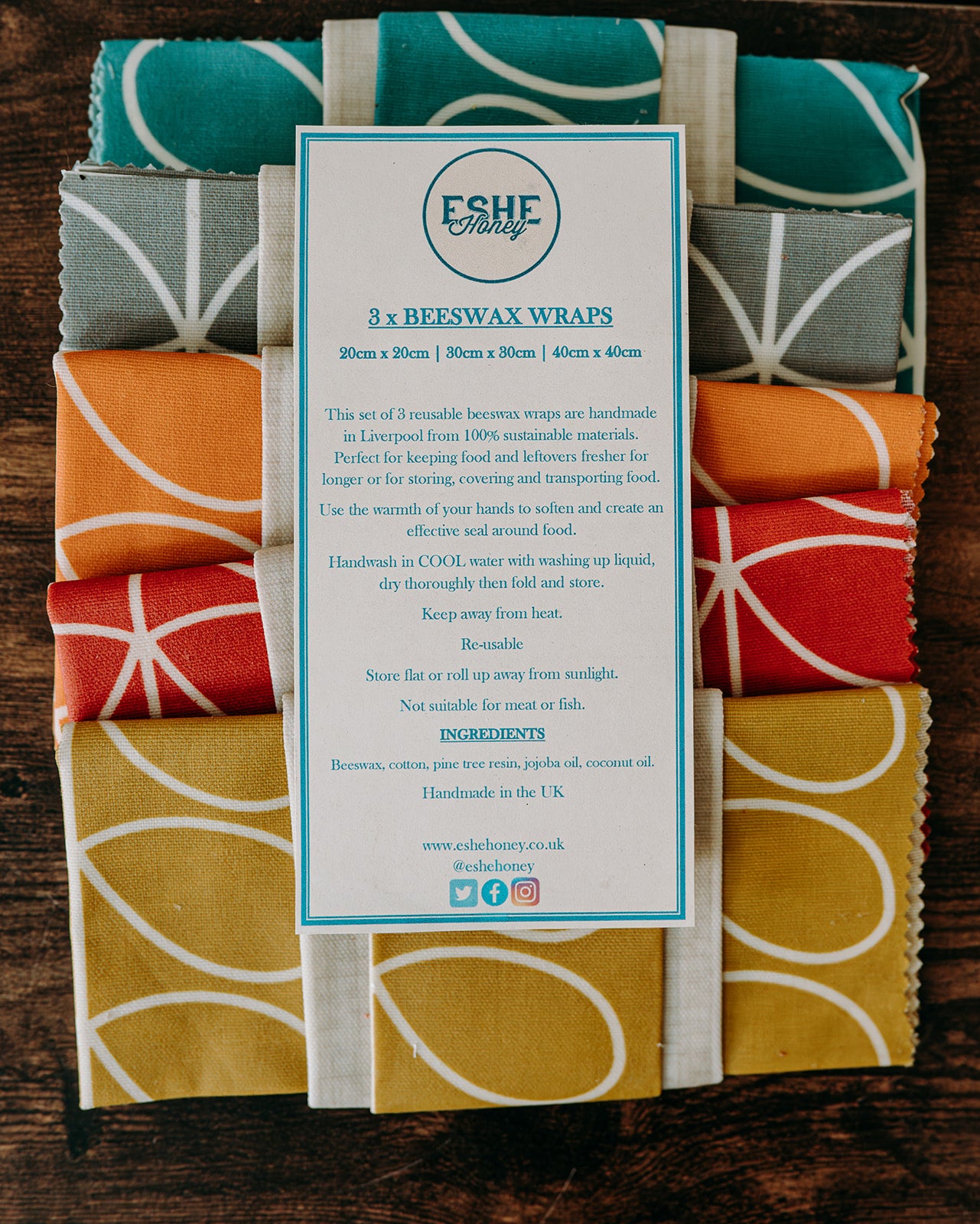 Beeswax Food Wrap | 3 Pieces | Dandelion