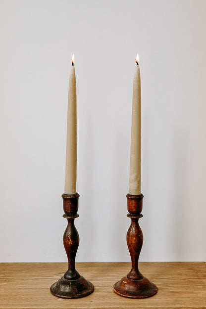Box of 6 pairs of Hand-Dipped Beeswax Candles (24cm)