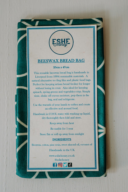 Beeswax Bread Bag | Orla Keily Stem | Duck Egg