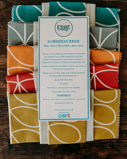 Beeswax Food Wrap | 3 Pieces | Dandelion