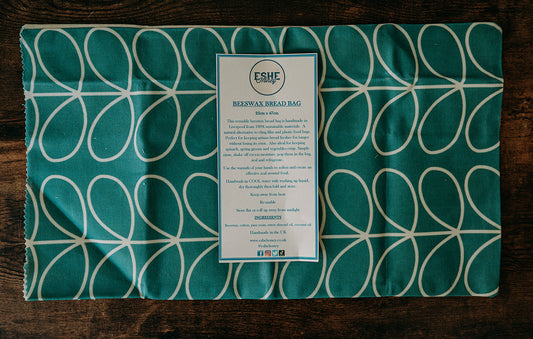 Beeswax Bread Bag | Orla Keily Stem | Duck Egg